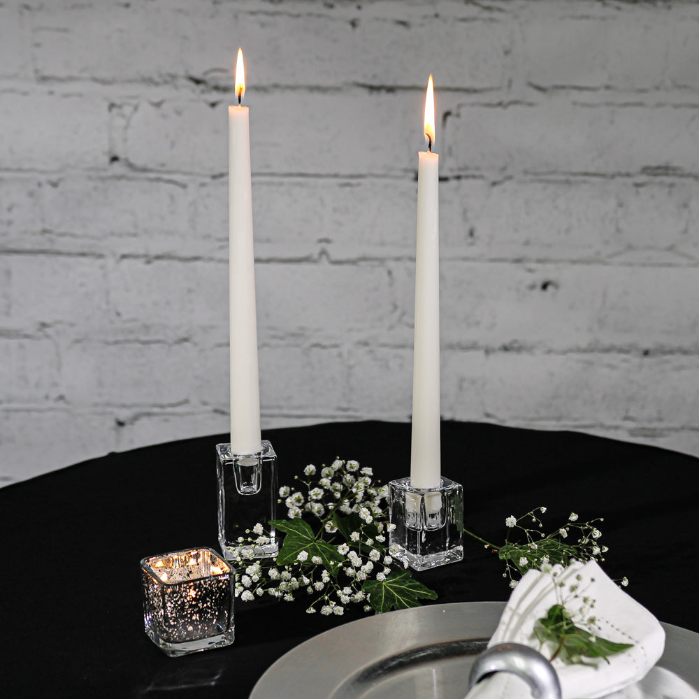richland square glass taper candle holder 3 set of 48