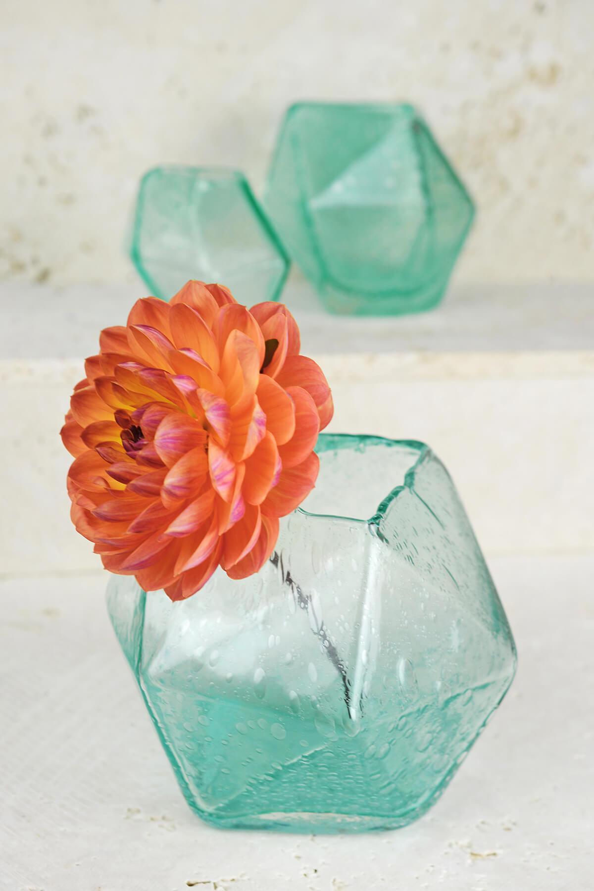 Geo Glass Bud Vase 6.5"