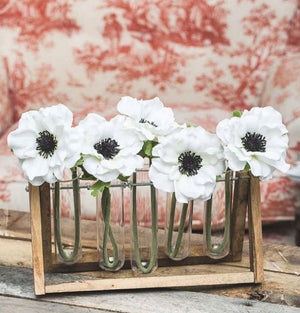 White Silk Anemone Flower 15"