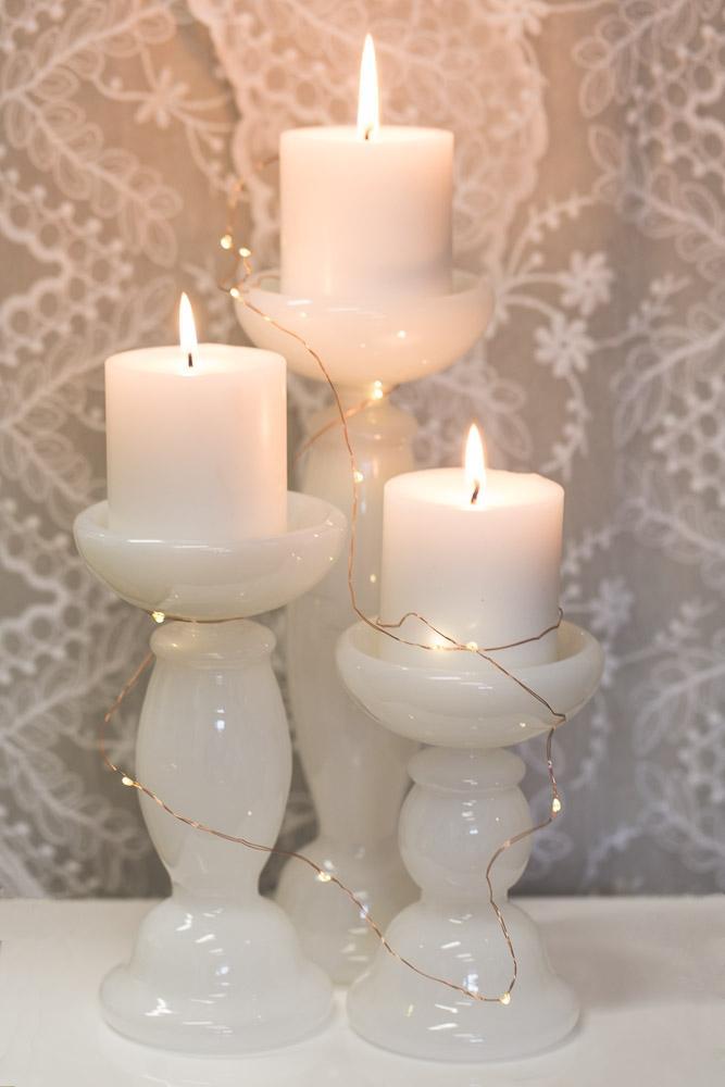 richland white glass pillar candle holder 11 5